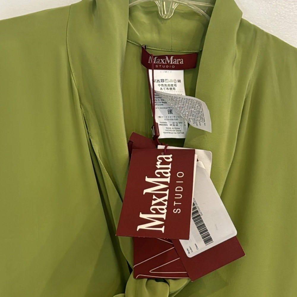 Gorgeous Max Mara pure silk light green mid dress - Picture 4 of 11